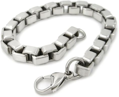 men's stainless steel box link bracelet|stainless steel bracelets for guys.